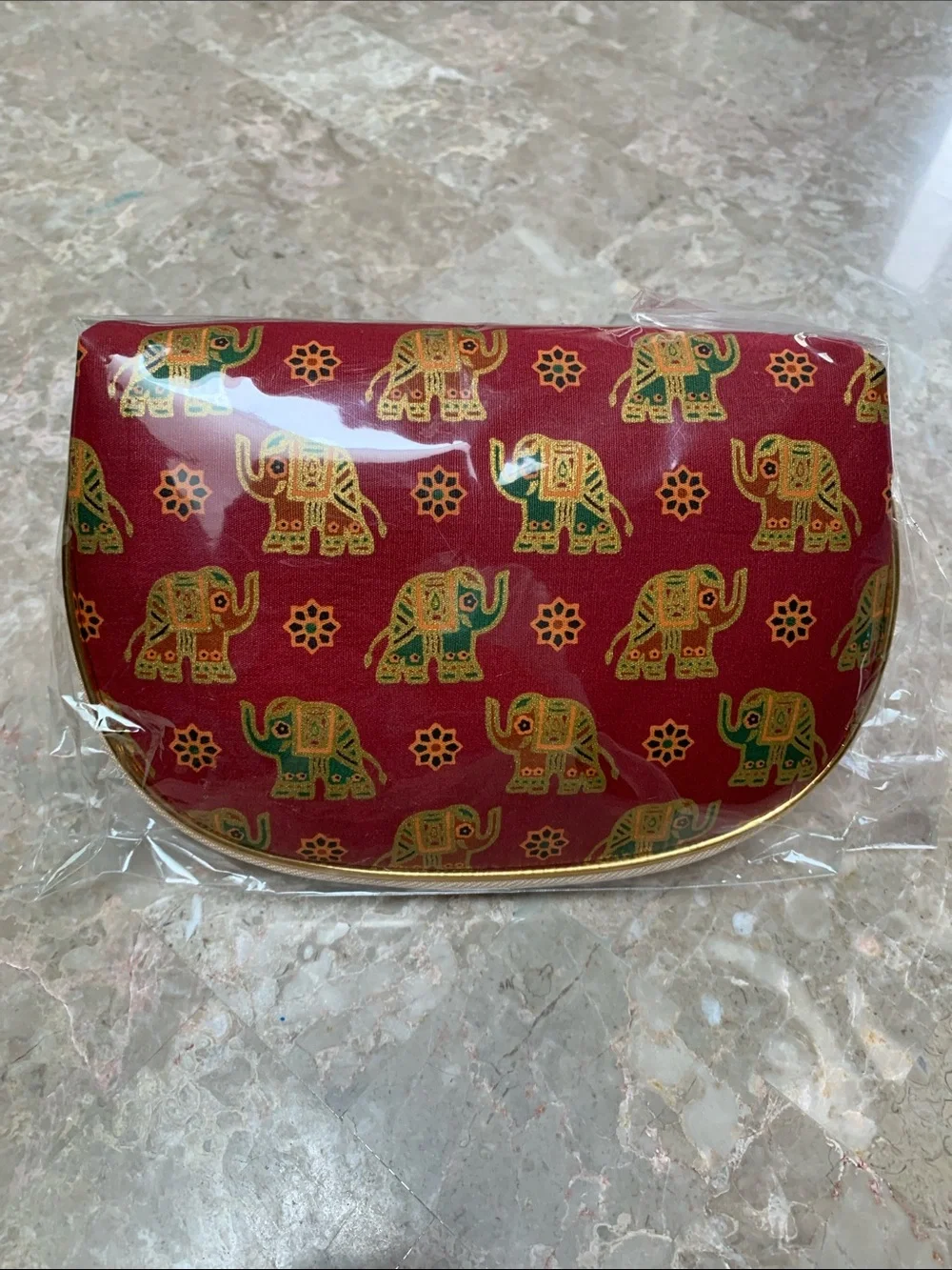 Fashion Red Elephant Print Cosmetic Pouch Set - 3 Pack. Brand new in the bag.